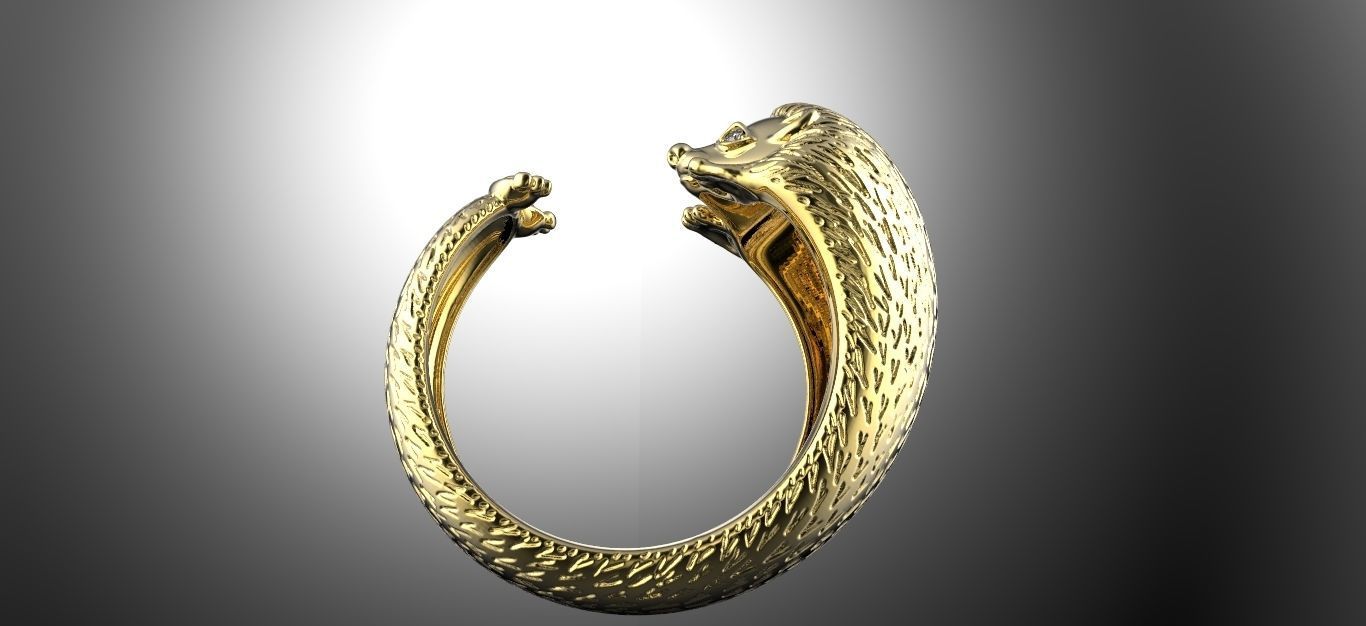 Hedgehog Ring 3D print model_8