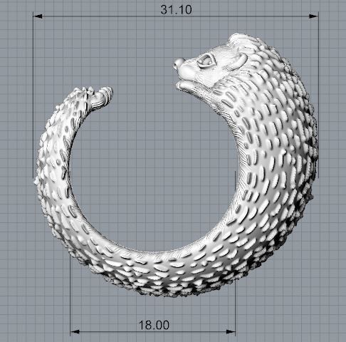 Hedgehog Ring 3D print model_10