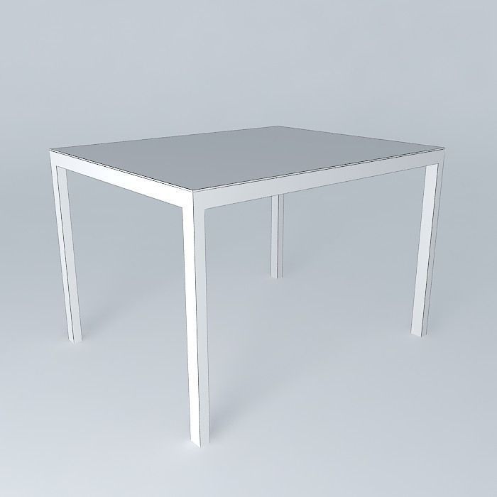 Square marble table Free 3D model_4