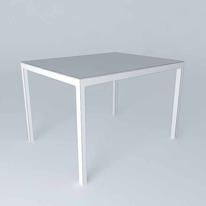 Square marble table Free 3D model_3
