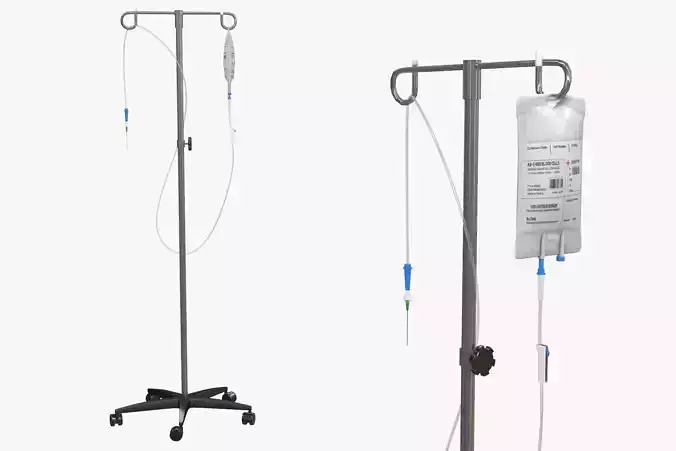 IV Blood Bag Dropper Stand Low-poly 3D model
