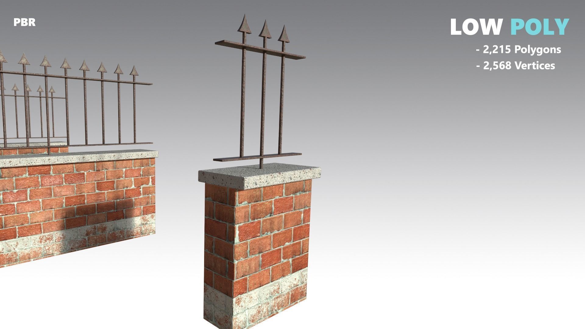 Brick Wall Pack PBR - Modular - Version 4 - Low-poly 3D model_11