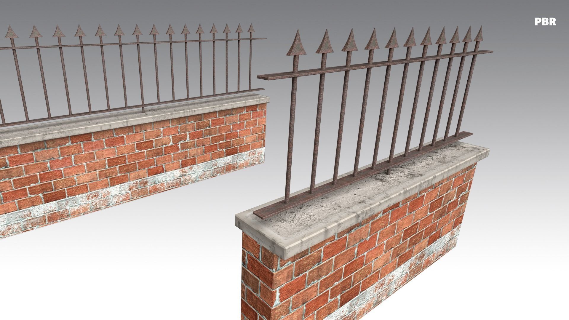 Brick Wall Pack PBR - Modular - Version 4 - Low-poly 3D model_7