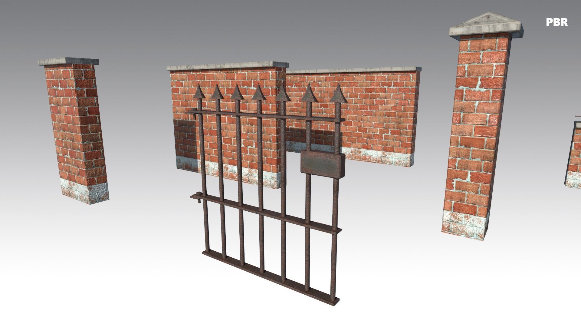 Brick Wall Pack PBR - Modular - Version 4 - Low-poly 3D model_12