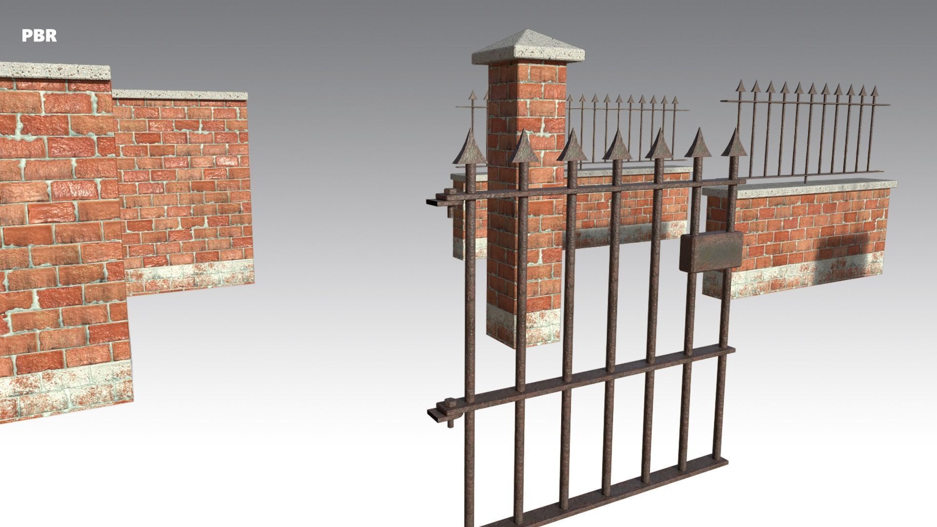 Brick Wall Pack PBR - Modular - Version 4 - Low-poly 3D model_6