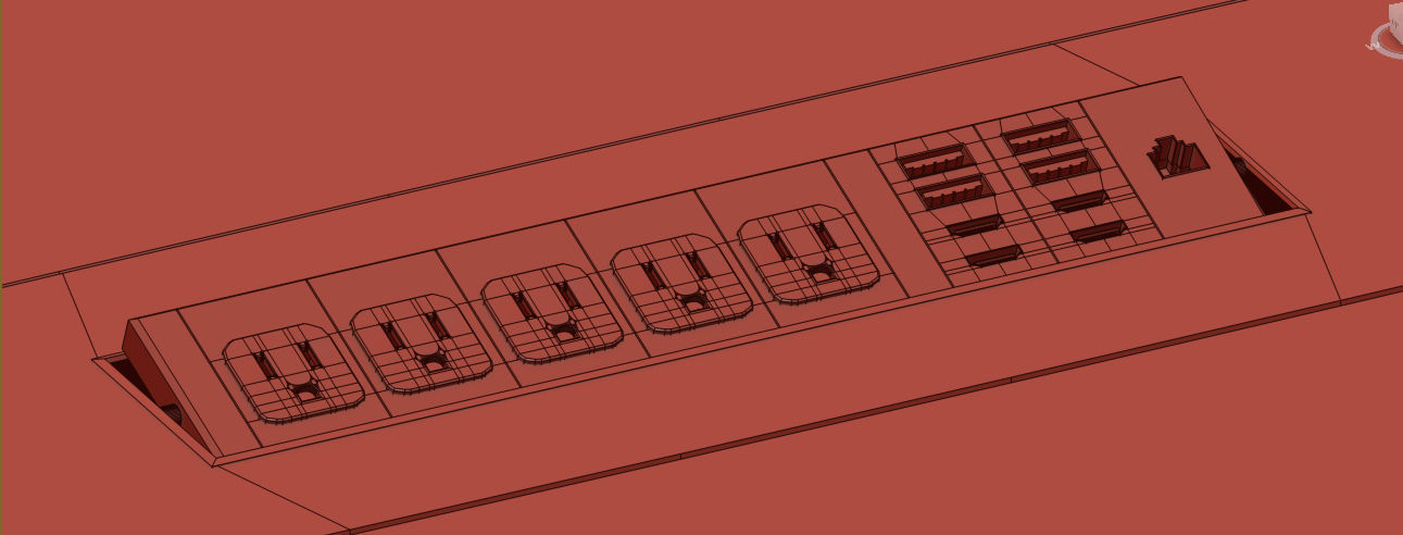 Modern conference desk 3D model_5