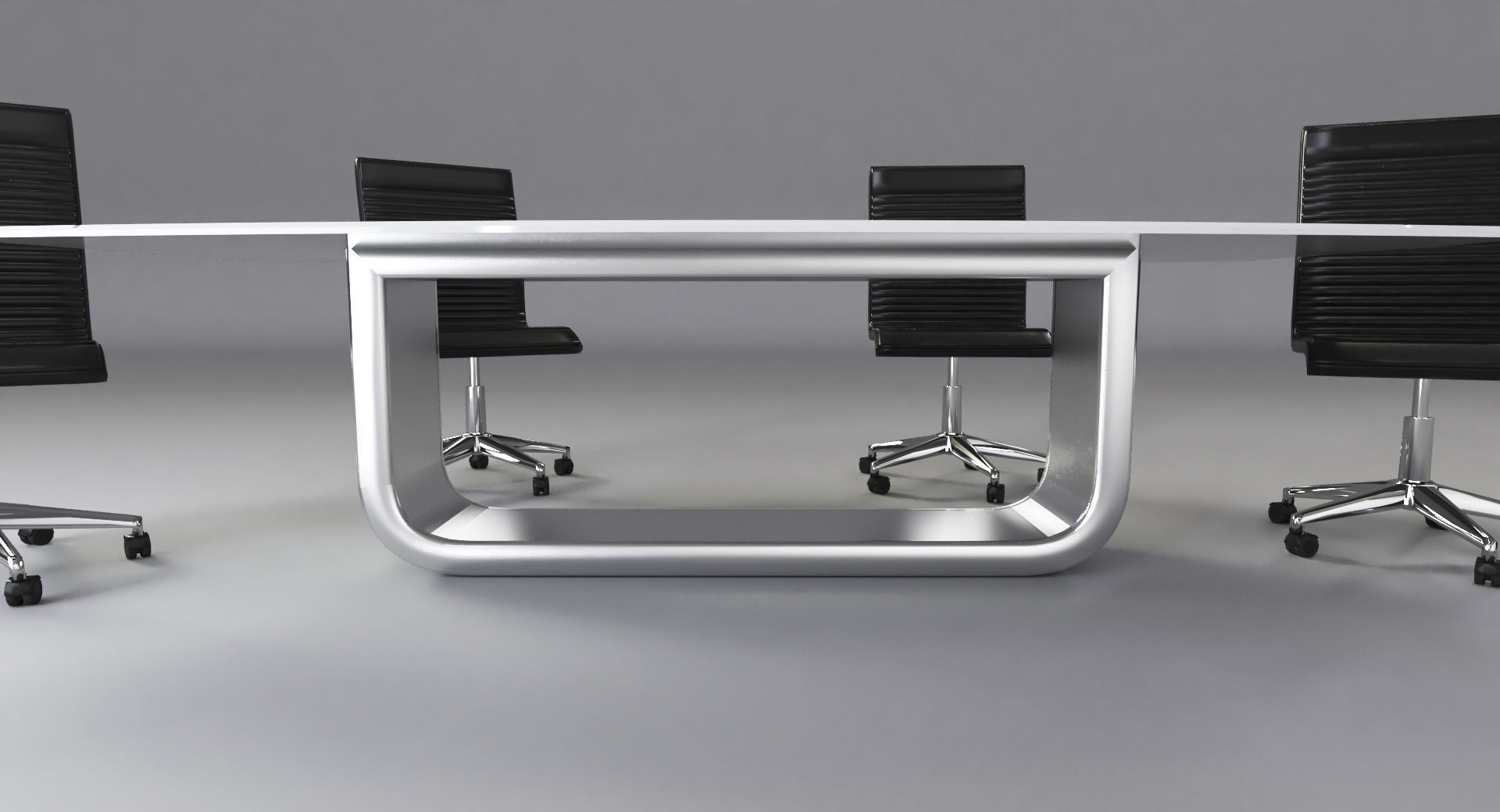 Modern conference desk 3D model_2