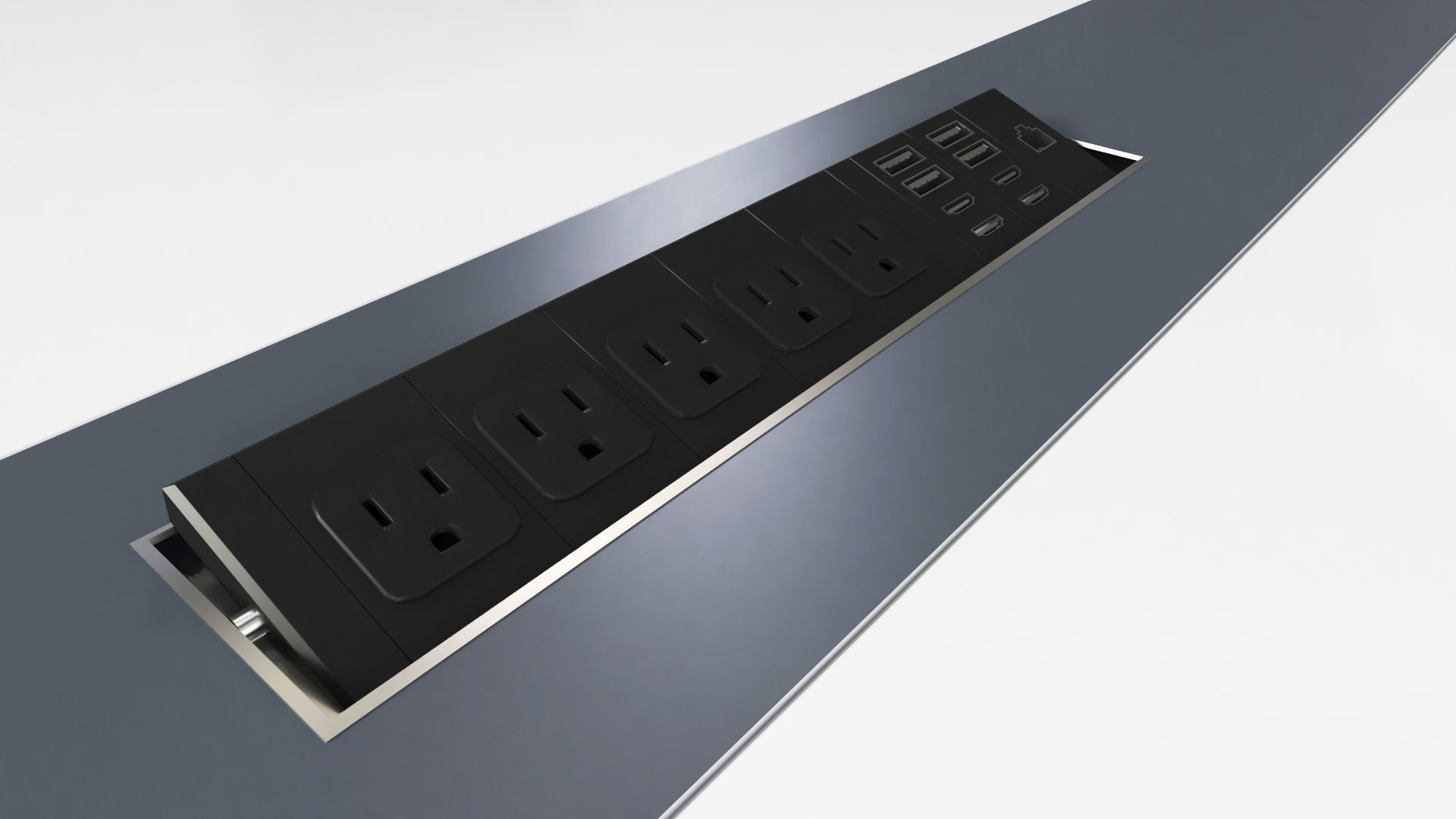 Modern conference desk 3D model_3