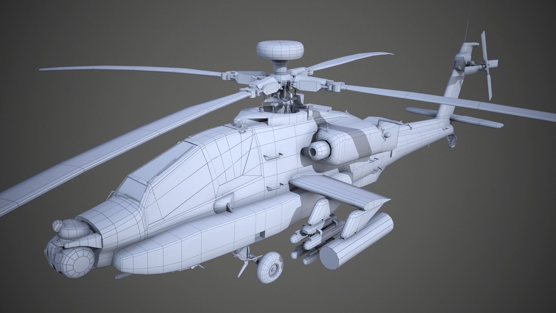 AH-64D Apache Longbow Helicopter Low-poly 3D model_15