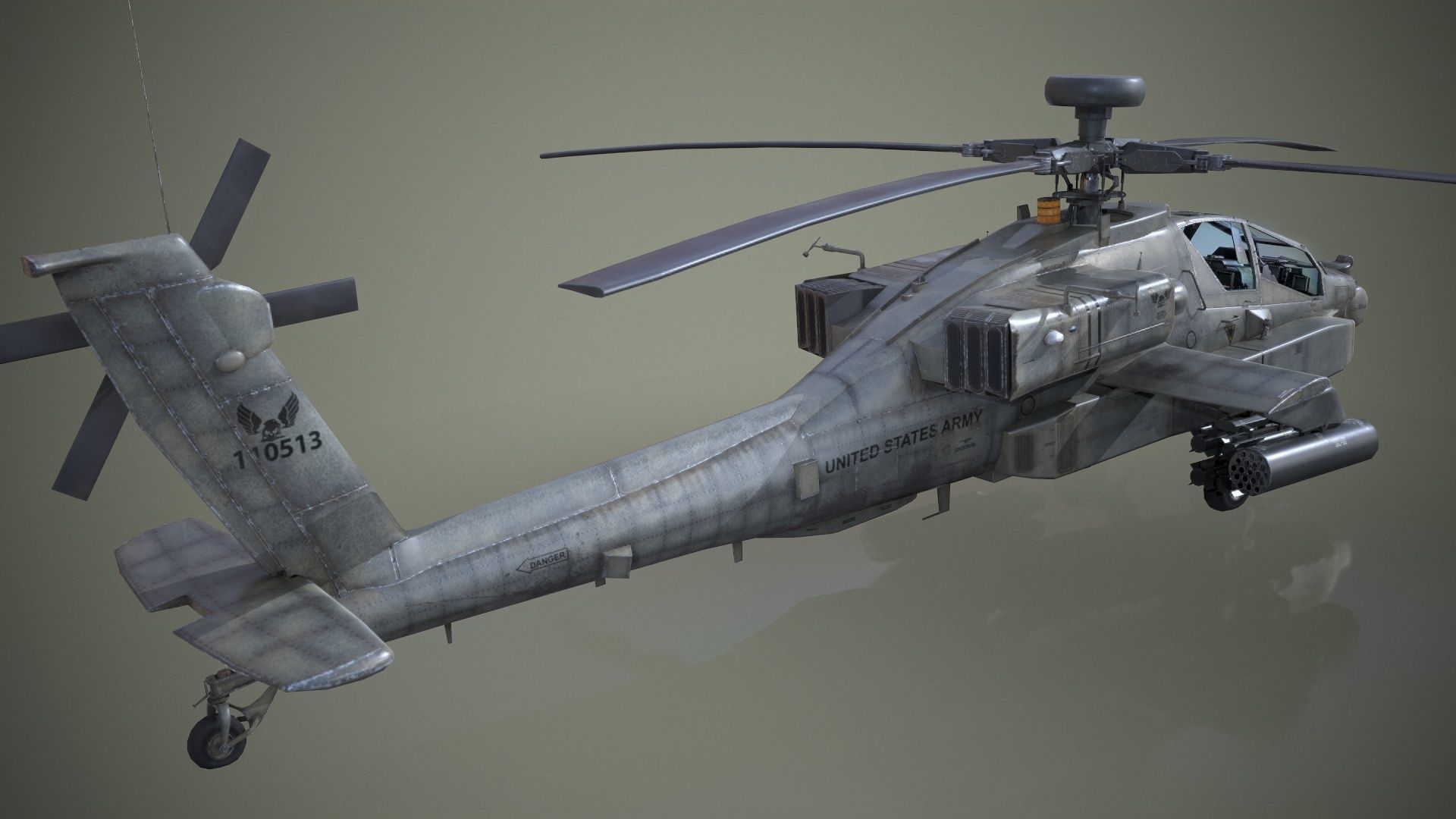 AH-64D Apache Longbow Helicopter Low-poly 3D model_4