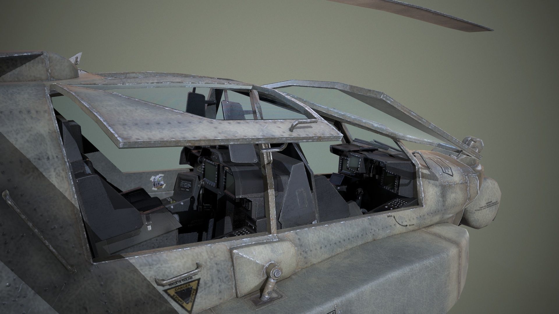 AH-64D Apache Longbow Helicopter Low-poly 3D model_14