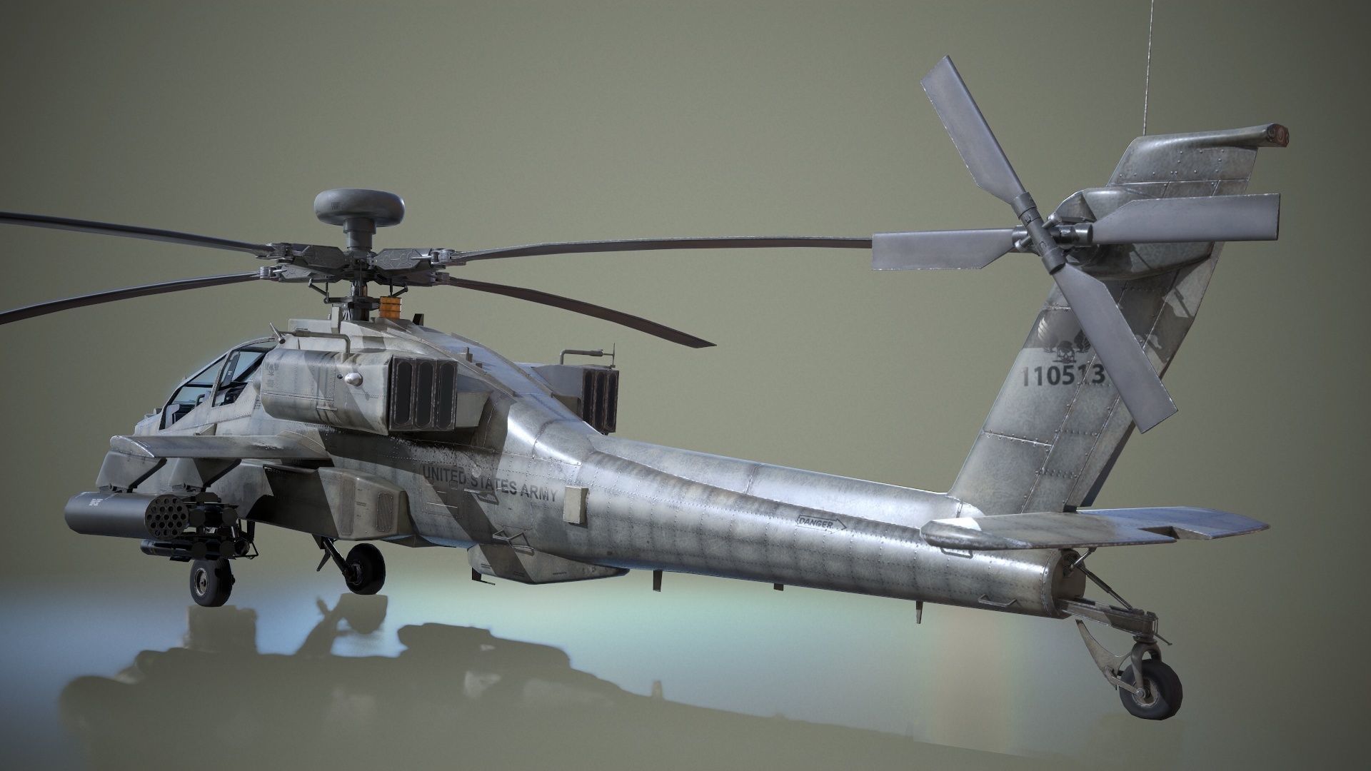 AH-64D Apache Longbow Helicopter Low-poly 3D model_5