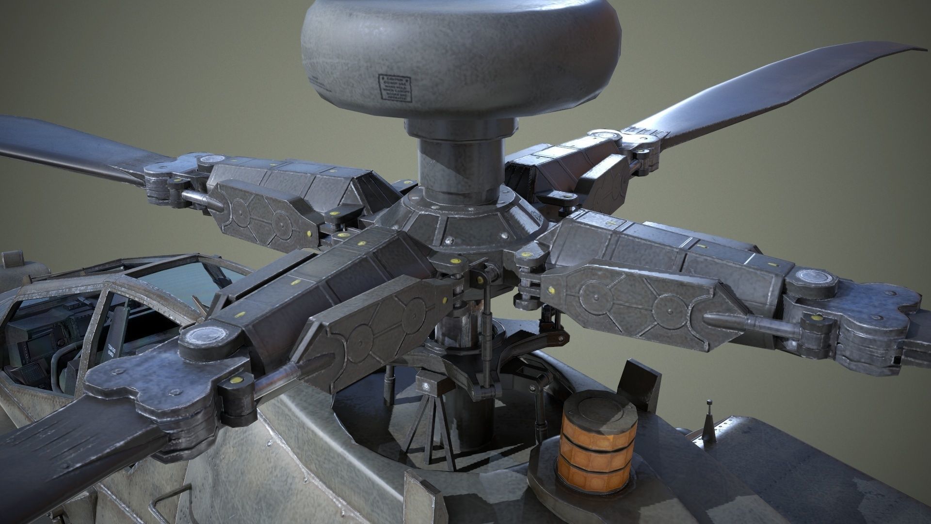 AH-64D Apache Longbow Helicopter Low-poly 3D model_9