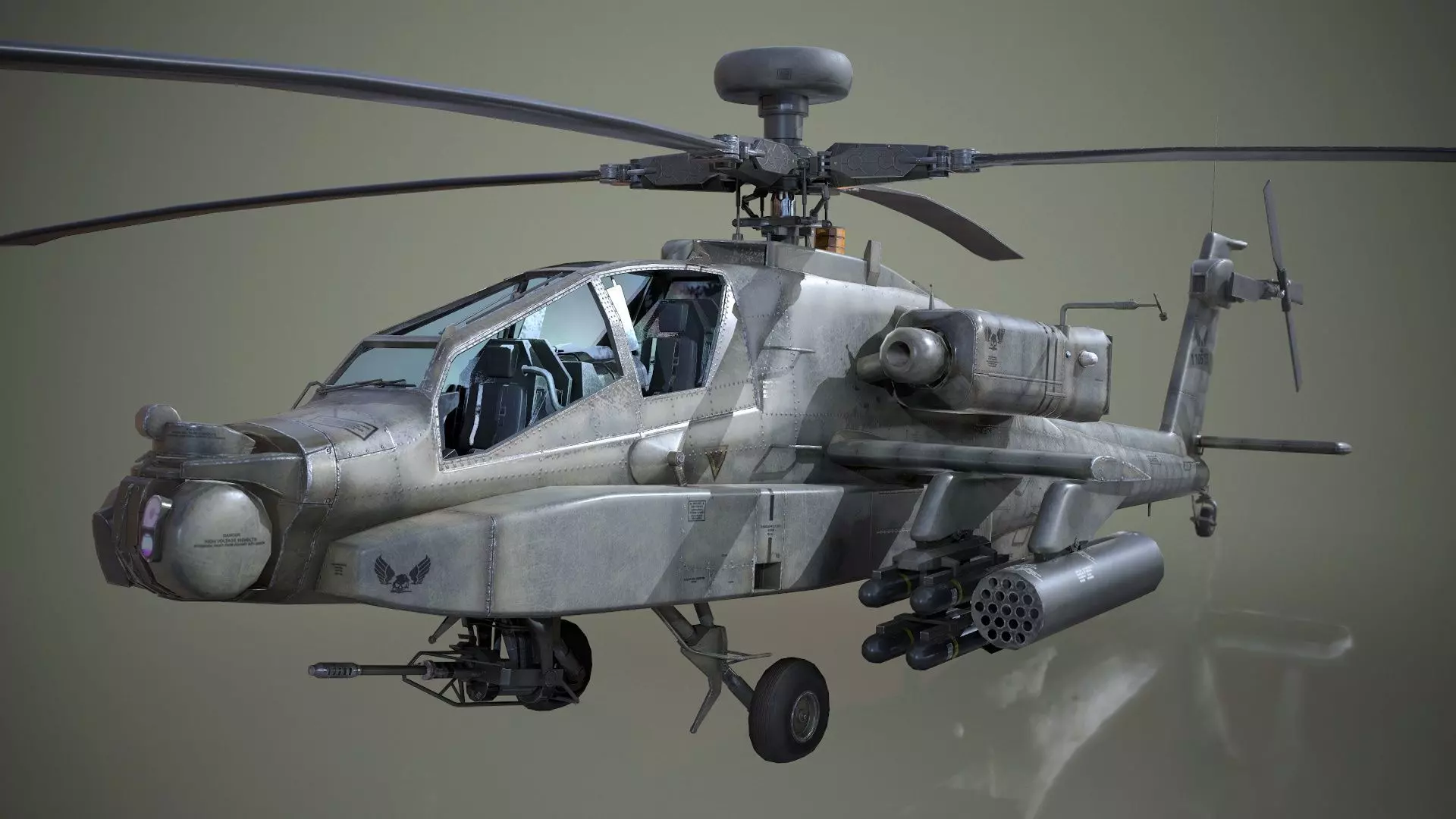 AH-64D Apache Longbow Helicopter Low-poly 3D model_0
