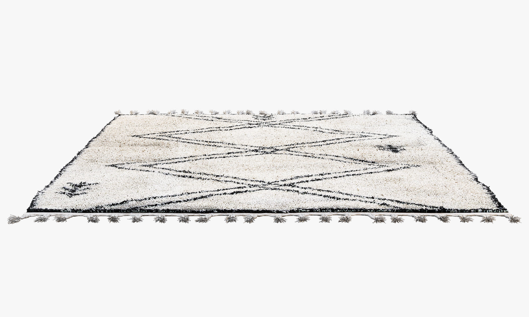 Scandinavian carpets with long pile 3D model_3
