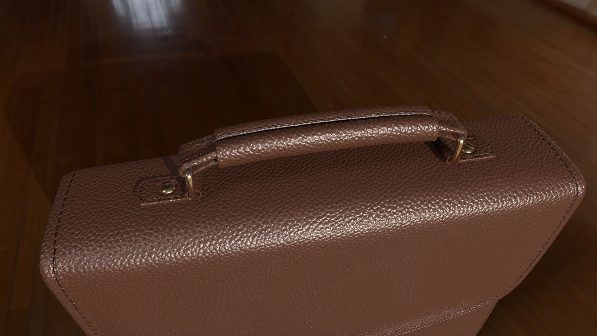 Leather briefcase 2 colors Low-poly 3D model_7