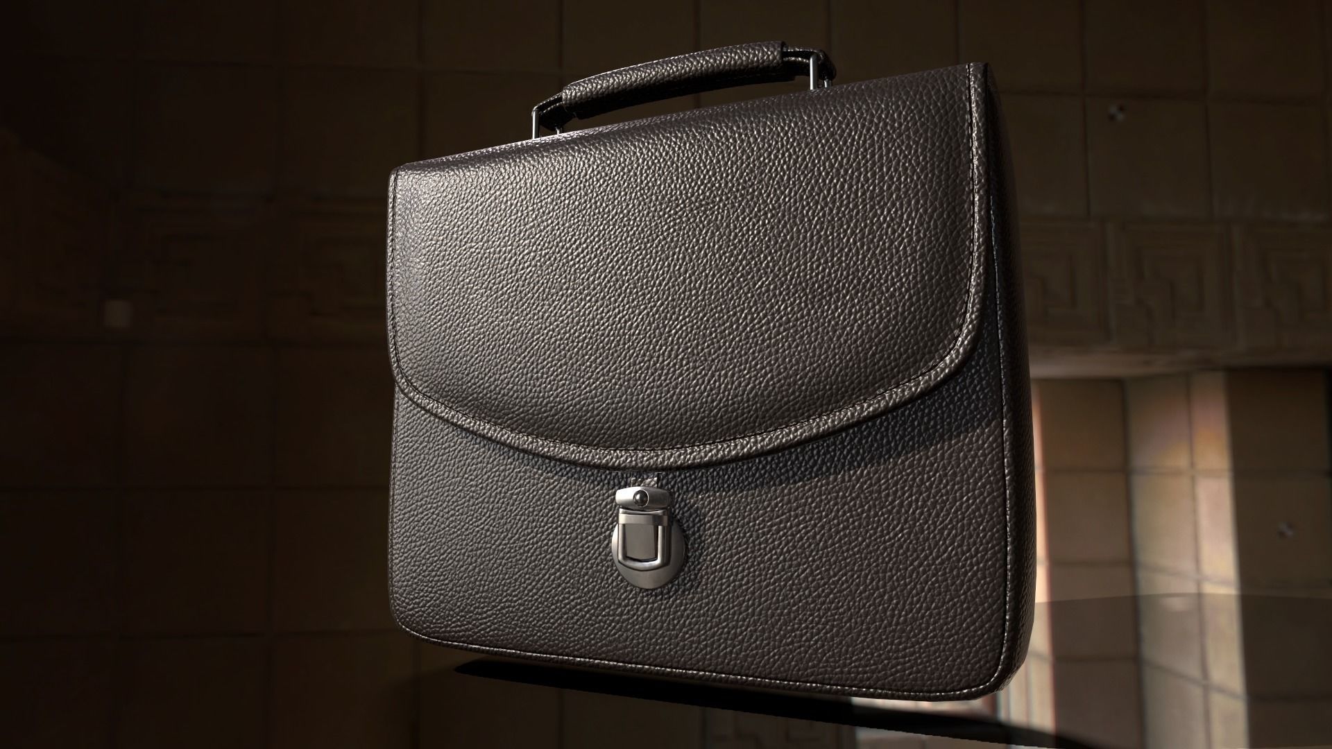 Leather briefcase 2 colors Low-poly 3D model_2