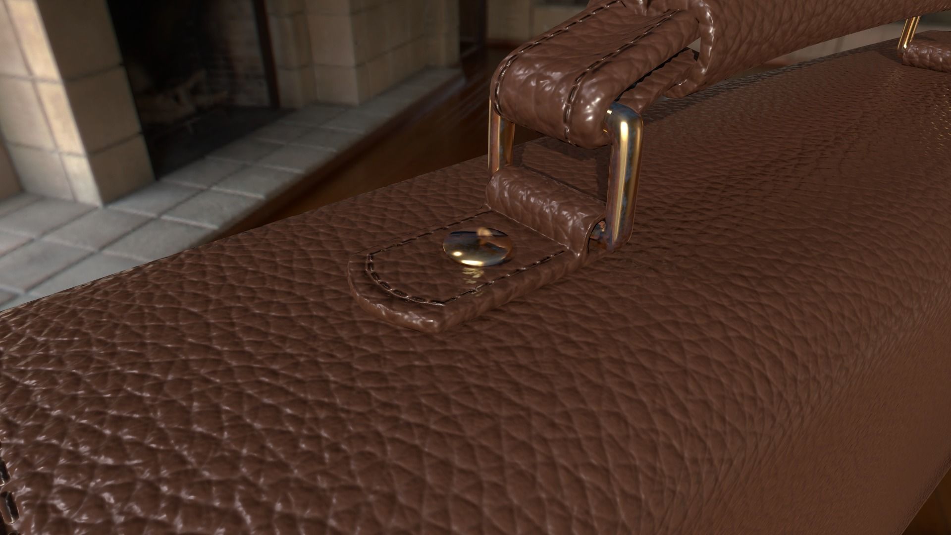 Leather briefcase 2 colors Low-poly 3D model_10