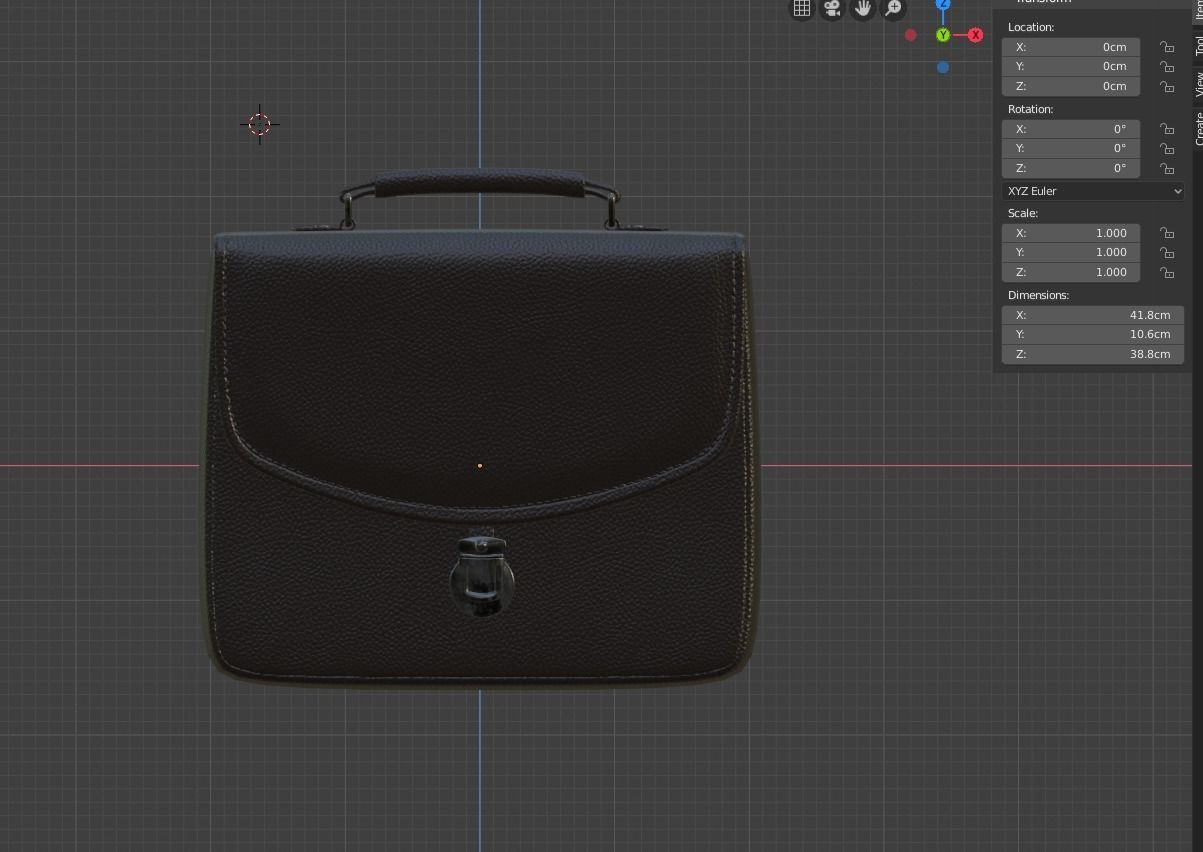 Leather briefcase 2 colors Low-poly 3D model_19