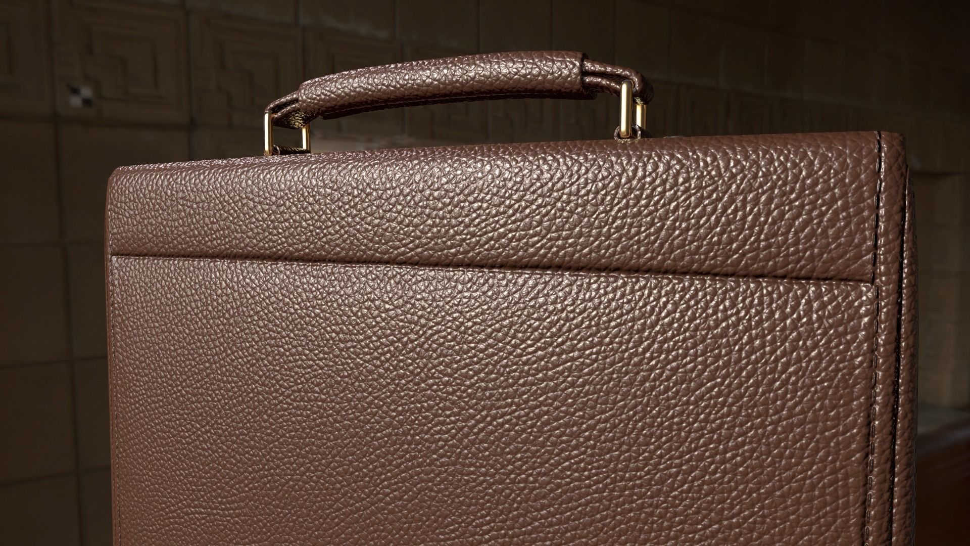 Leather briefcase 2 colors Low-poly 3D model_9