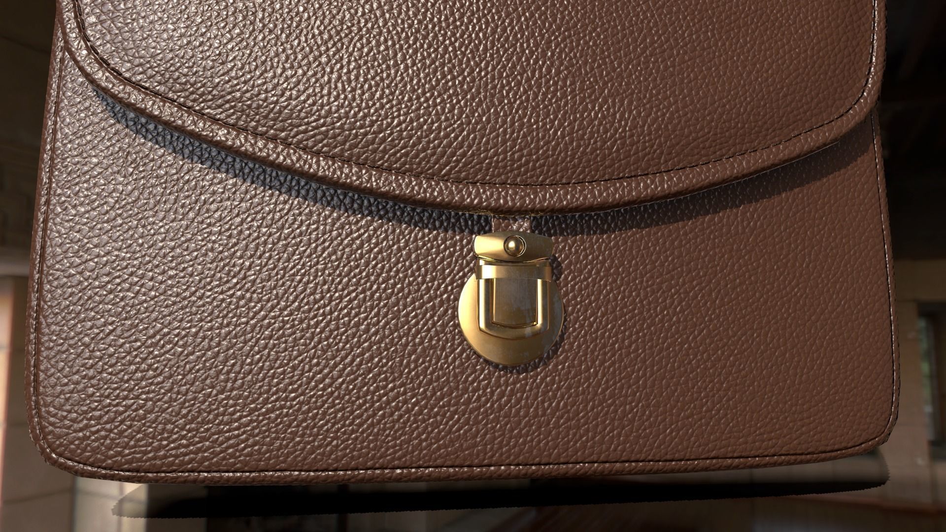 Leather briefcase 2 colors Low-poly 3D model_8