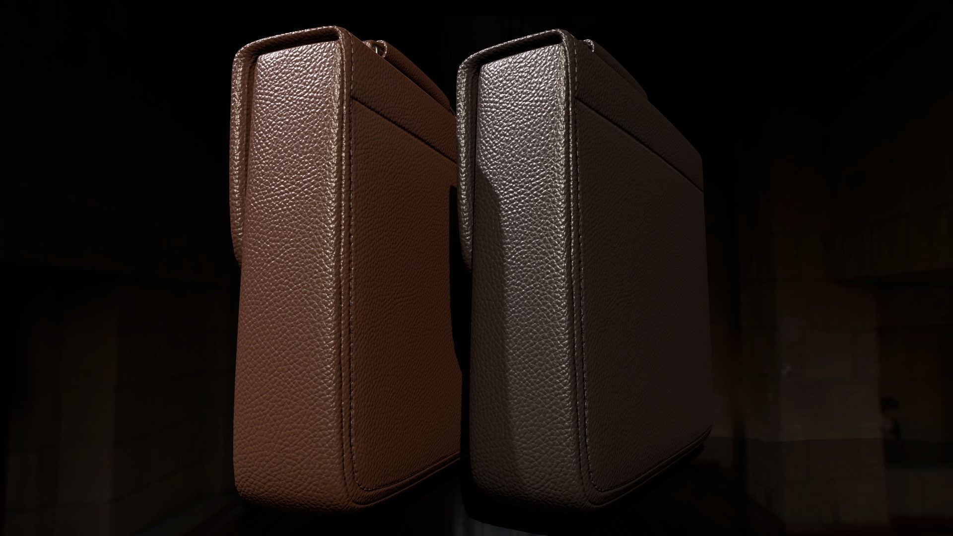 Leather briefcase 2 colors Low-poly 3D model_5