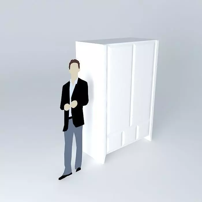 Matte White Armoire Free 3D model