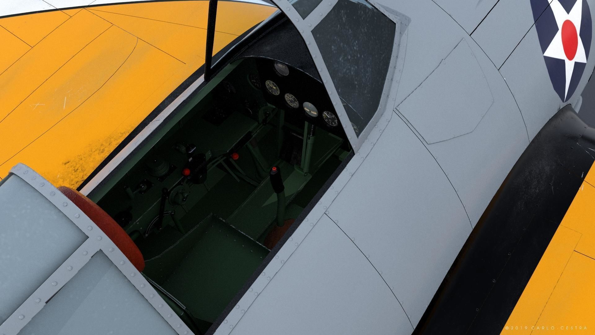 F4F-3 WILDCAT 41F4 Low-poly 3D model_18