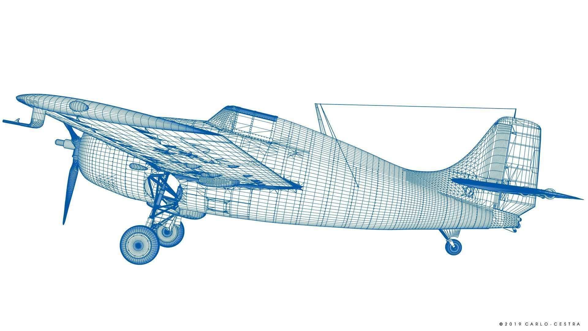 F4F-3 WILDCAT 41F4 Low-poly 3D model_75