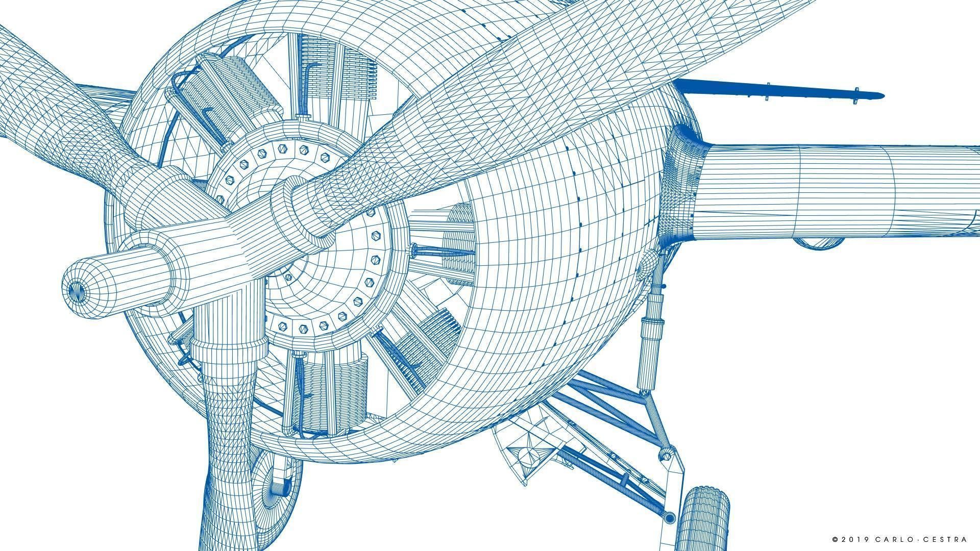 F4F-3 WILDCAT 41F4 Low-poly 3D model_67