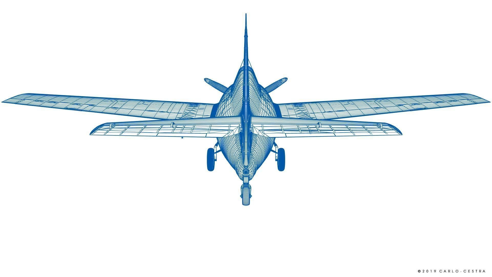 F4F-3 WILDCAT 41F4 Low-poly 3D model_69