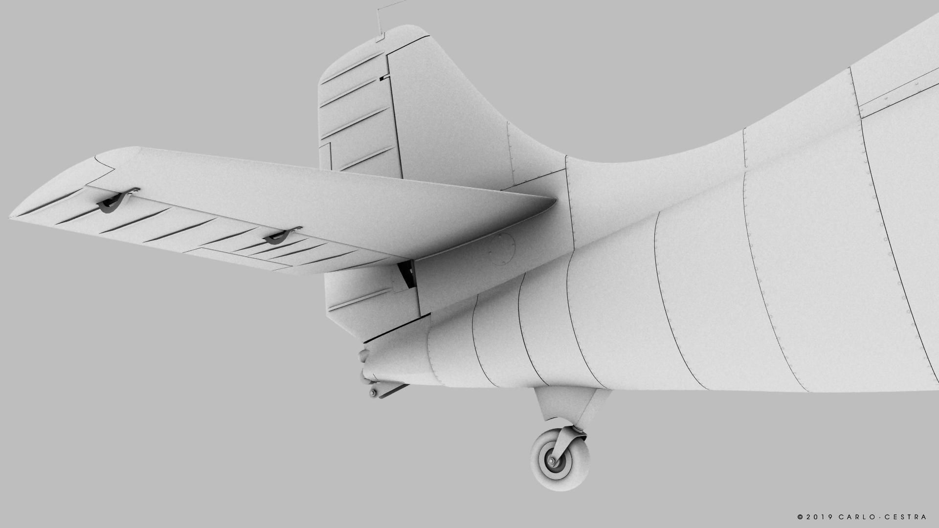 F4F-3 WILDCAT 41F4 Low-poly 3D model_37