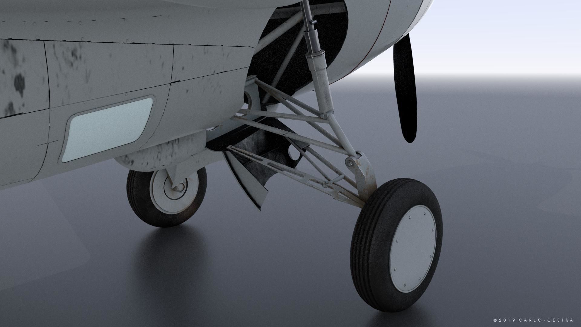 F4F-3 WILDCAT 41F4 Low-poly 3D model_11