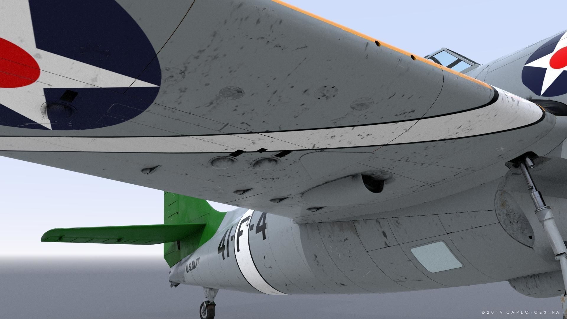 F4F-3 WILDCAT 41F4 Low-poly 3D model_22