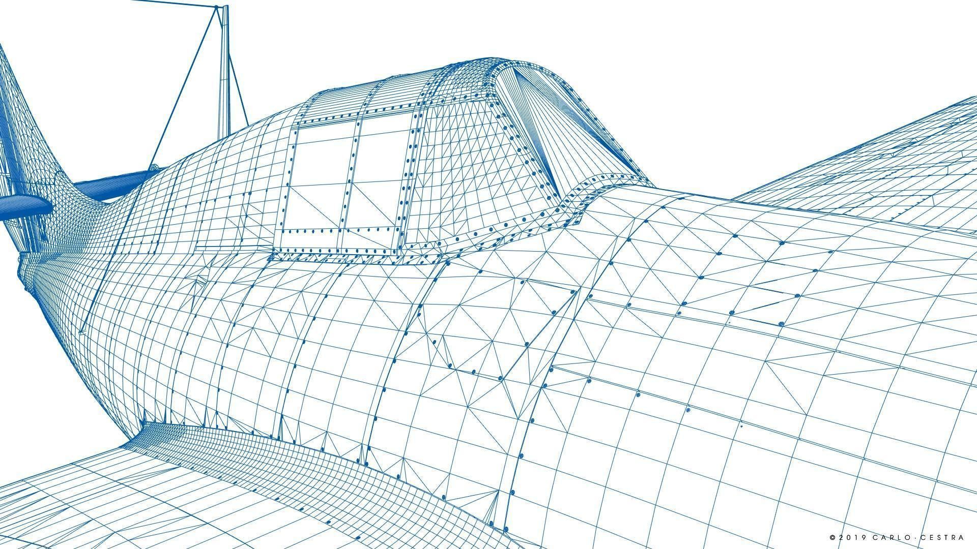 F4F-3 WILDCAT 41F4 Low-poly 3D model_63