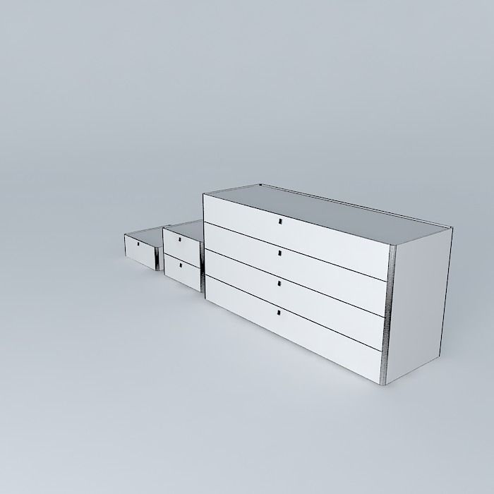 Night tables set 3D model_4