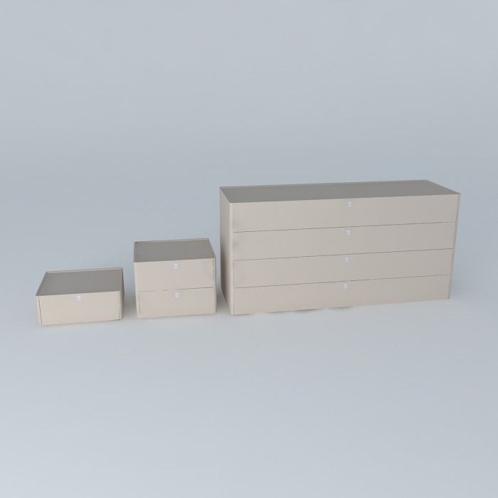 Night tables set 3D model_2