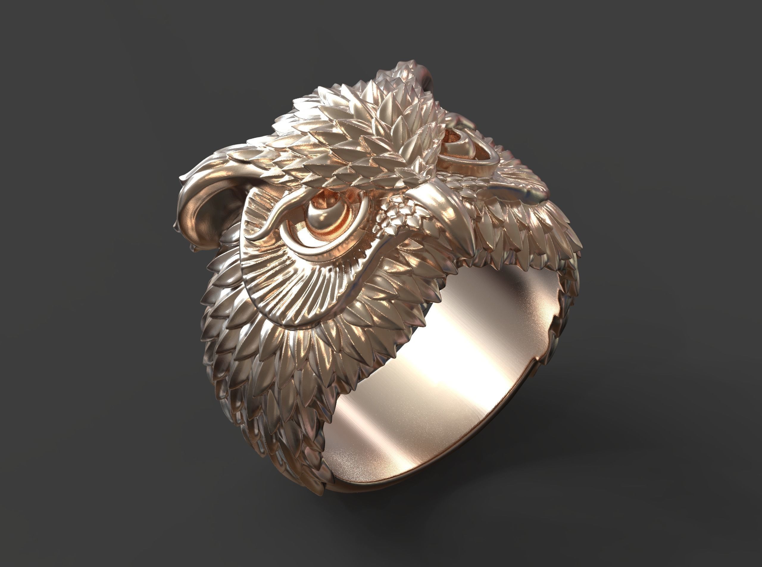 Owl ring 3D model_1
