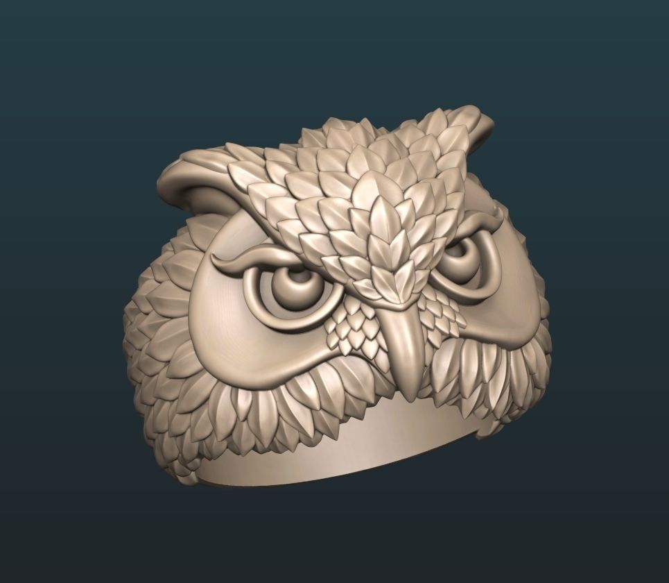 Owl ring 3D model_5