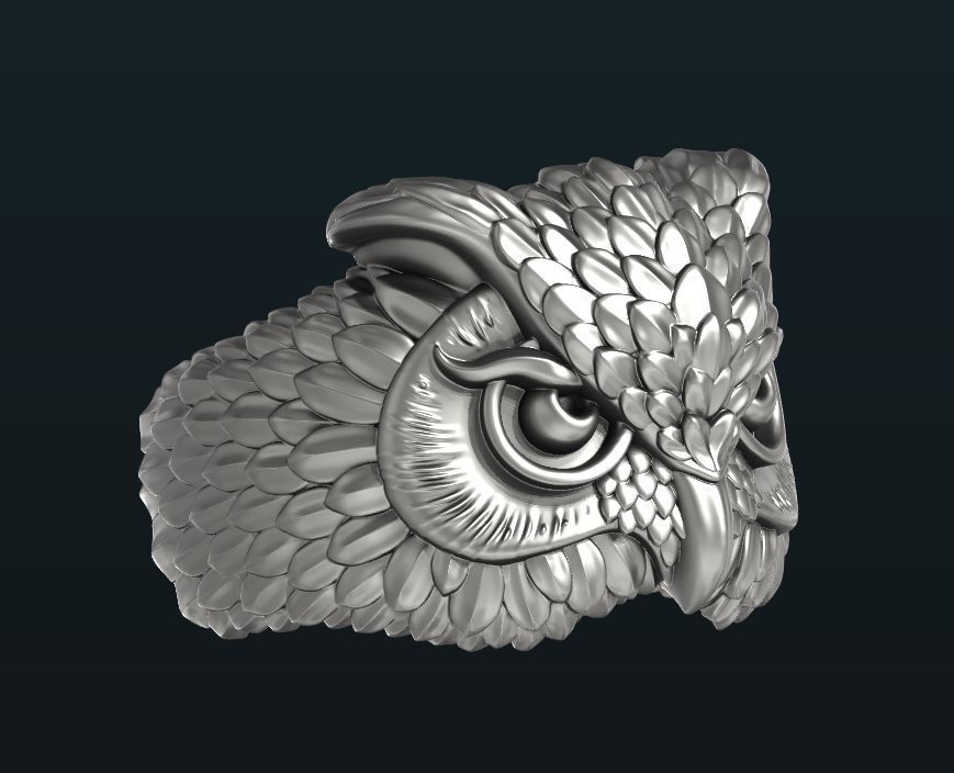 Owl ring 3D model_7