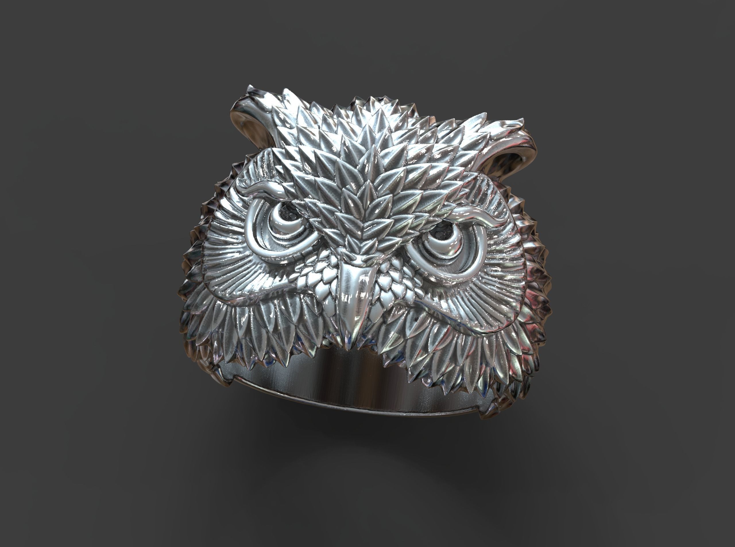 Owl ring 3D model_2