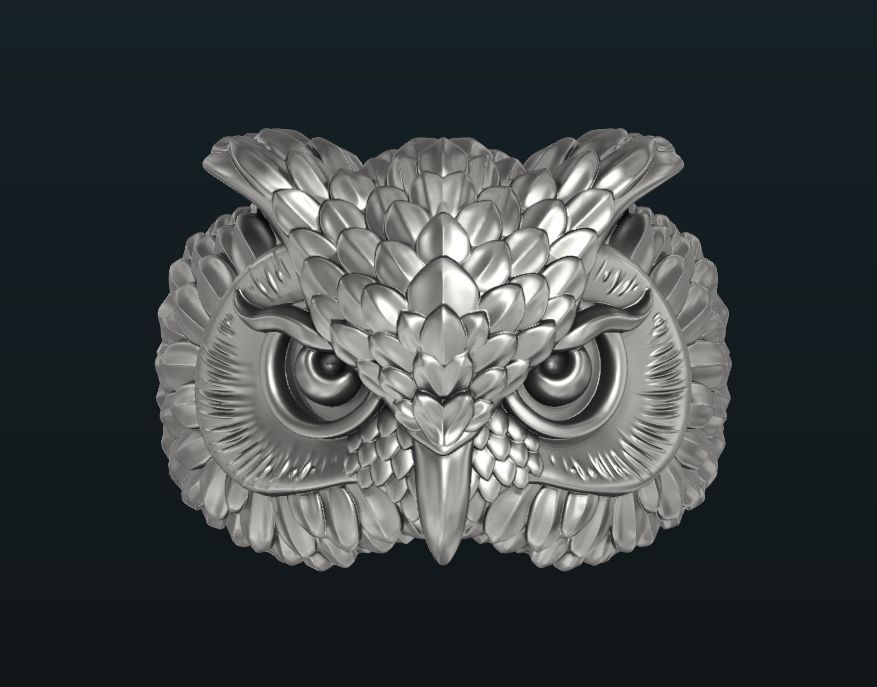 Owl ring 3D model_4