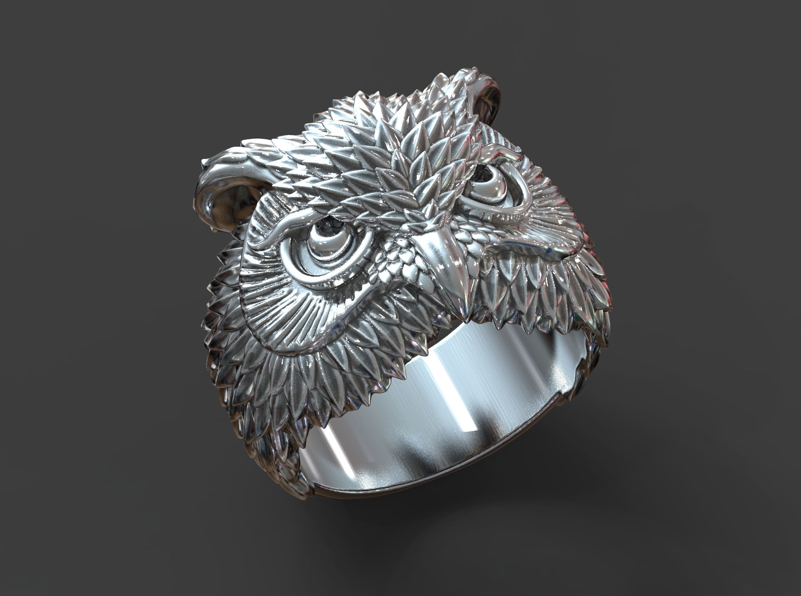 Owl ring 3D model_3