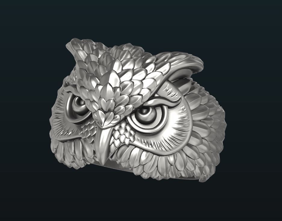 Owl ring 3D model_6