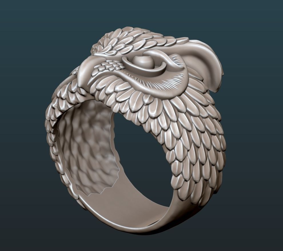 Owl ring 3D model_9
