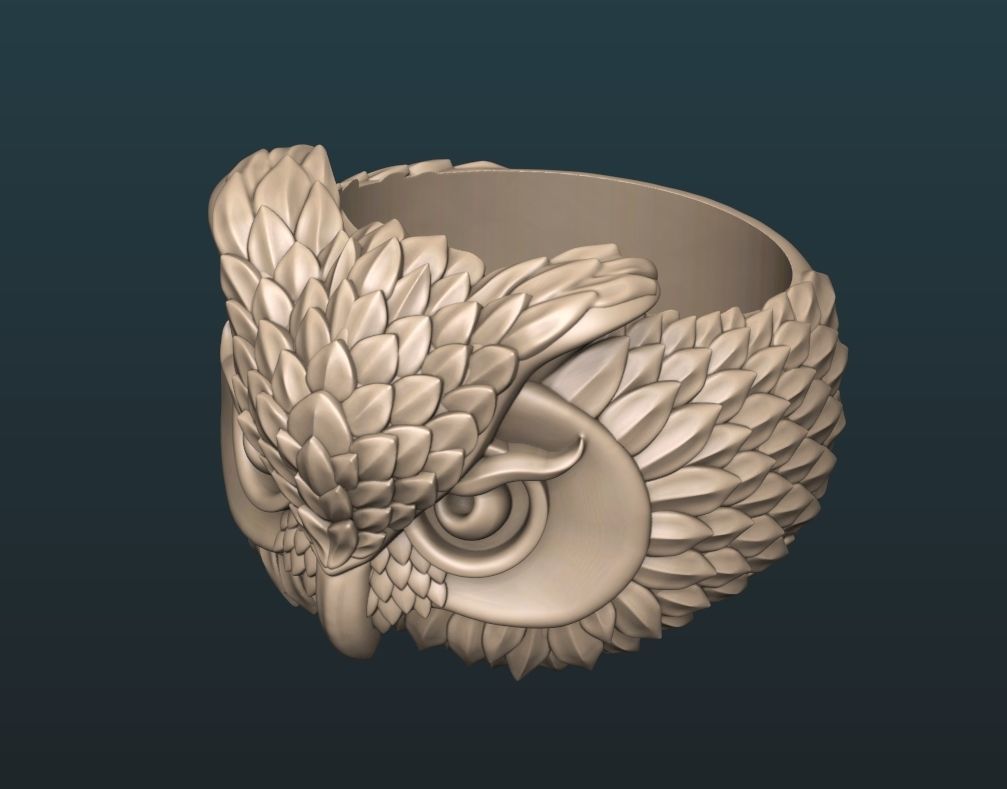 Owl ring 3D model_8