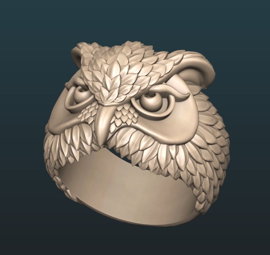 Owl ring 3D model_10