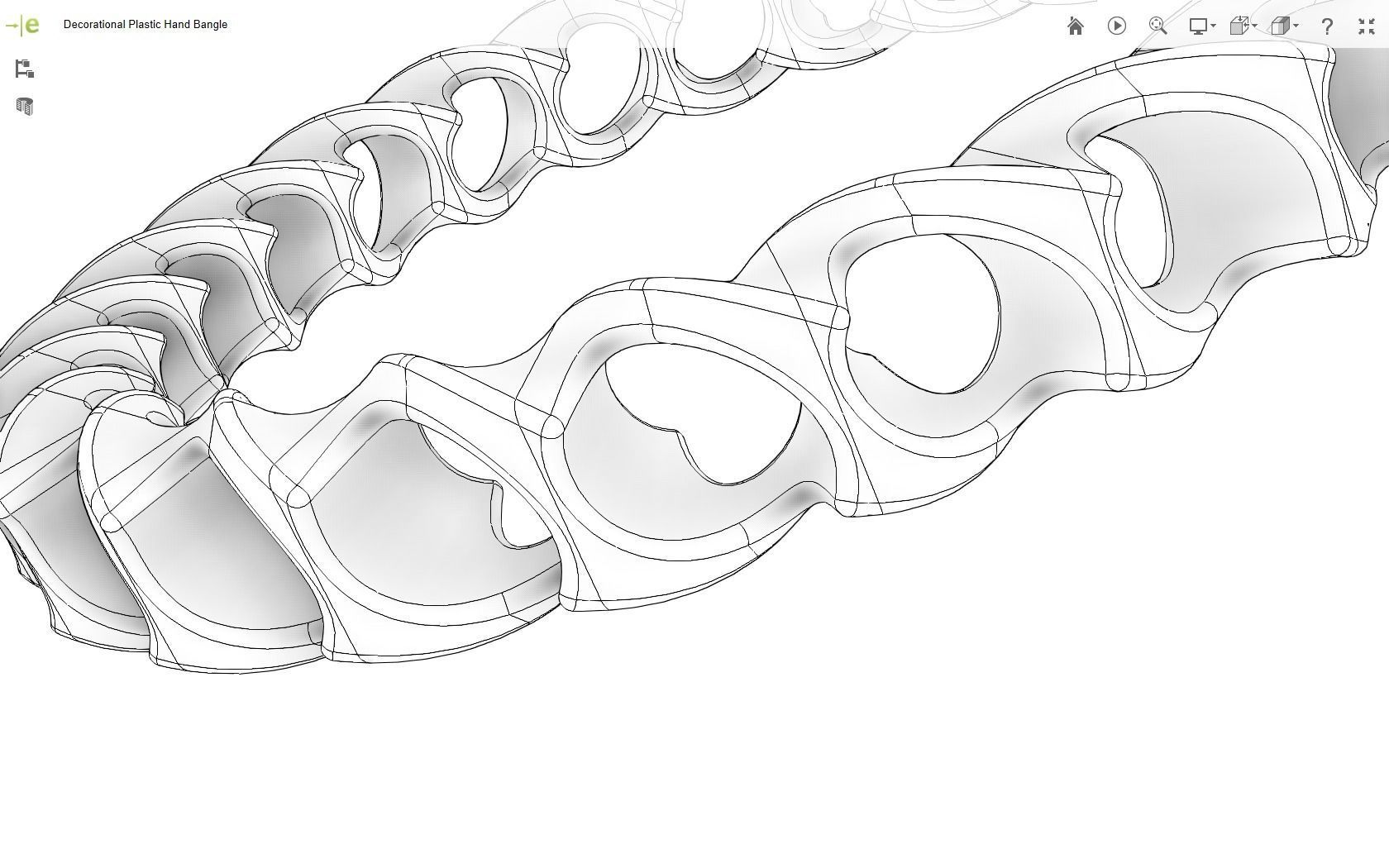 Bangle spiral ring 3D print model_24