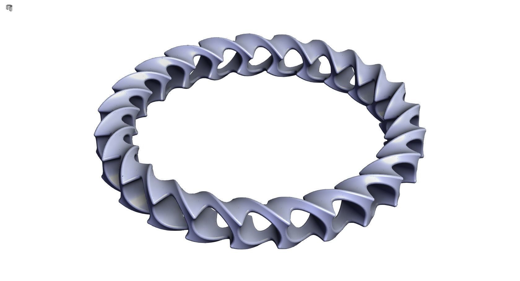 Bangle spiral ring 3D print model_7