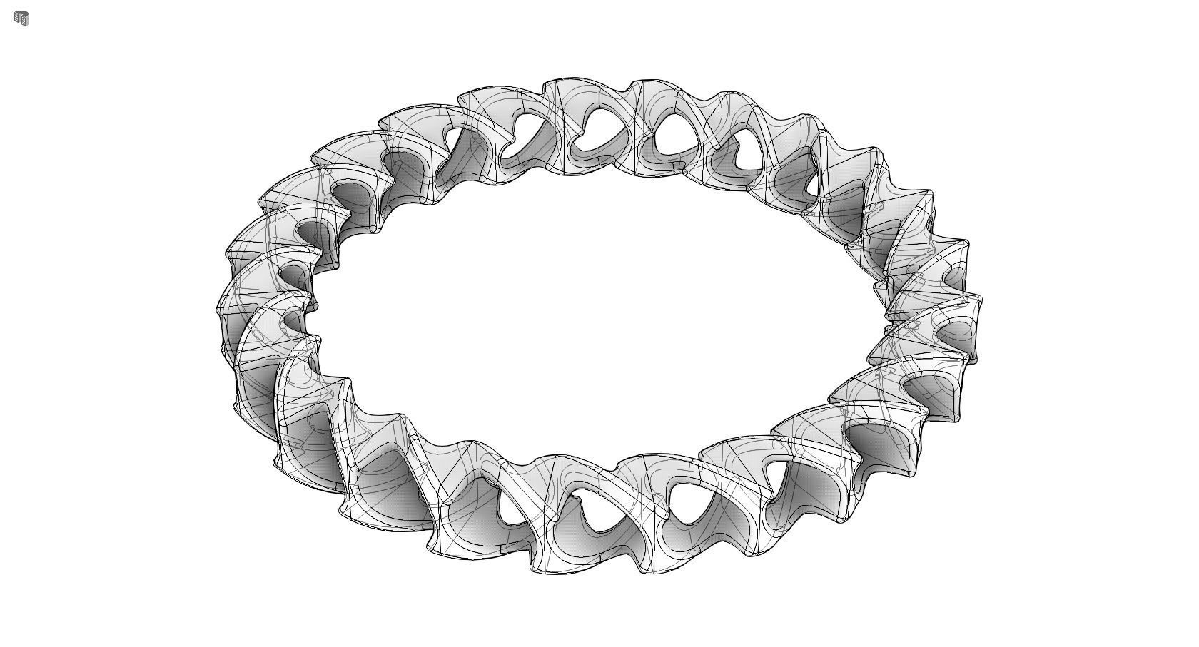 Bangle spiral ring 3D print model_8